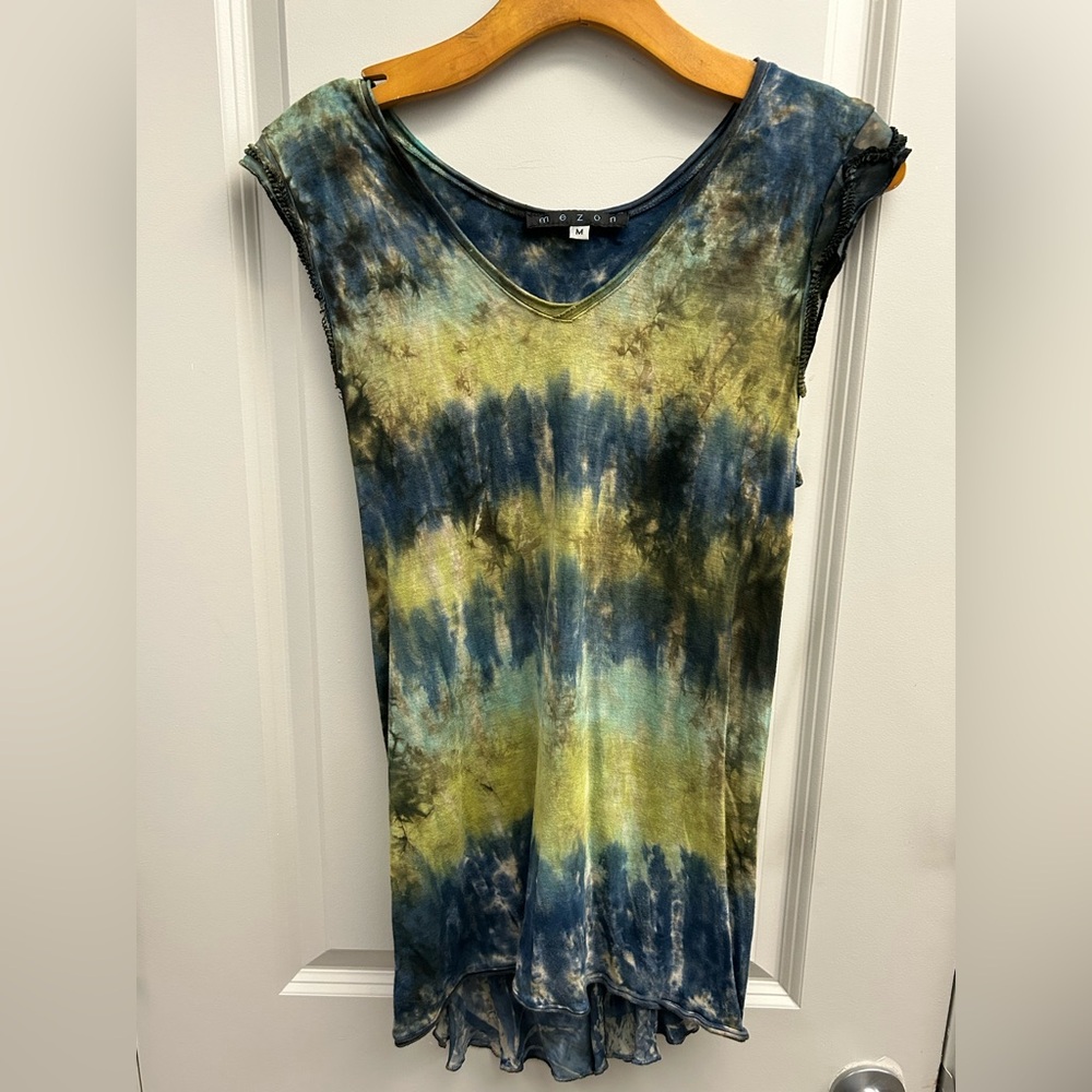 Mezon Tie-Dye Tank Top in Blue and Green